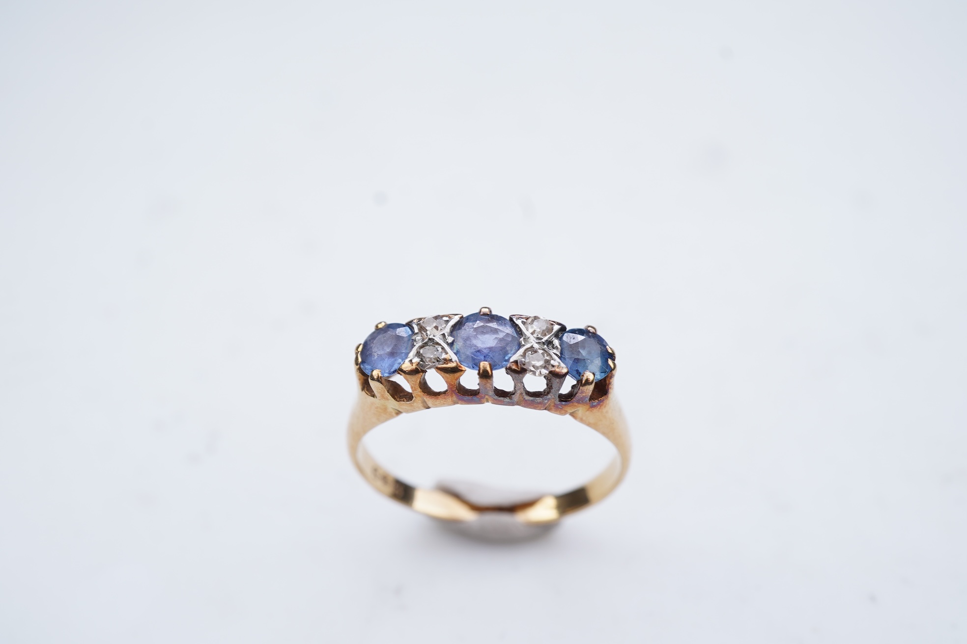 A sapphire and diamond ring